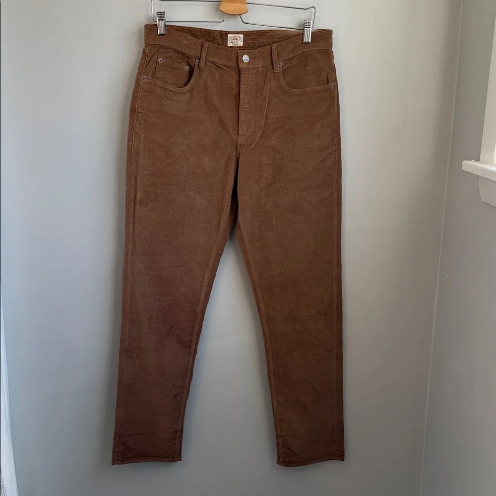 Fakery Stretch Terry Corduroy 5-Pocket Pant - Maple Brown SZ 33